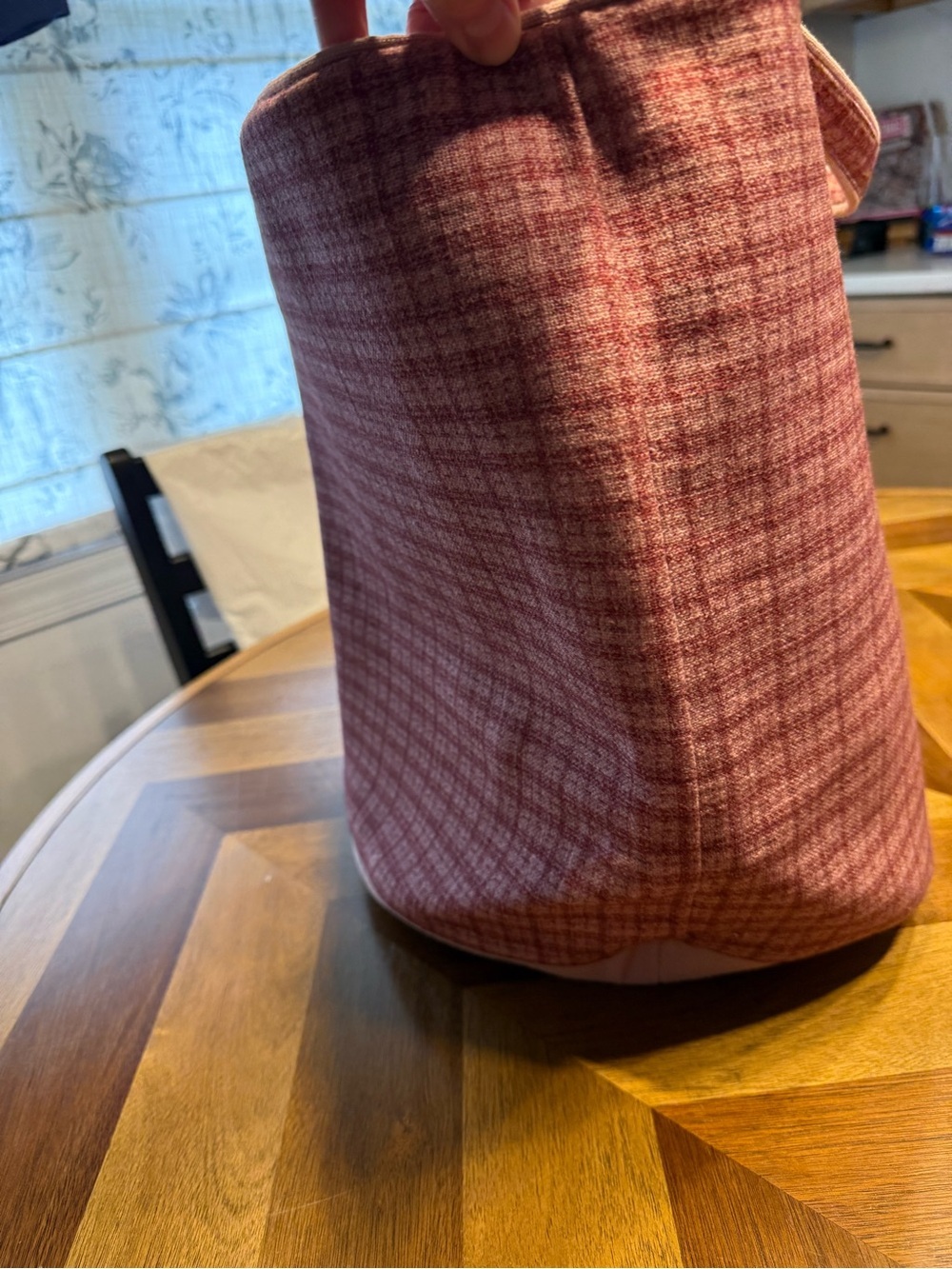 Anthropologie Verity Cotton Basket Bag Dusty Rose Tweed Tote new with tag - Picture 6 of 11
